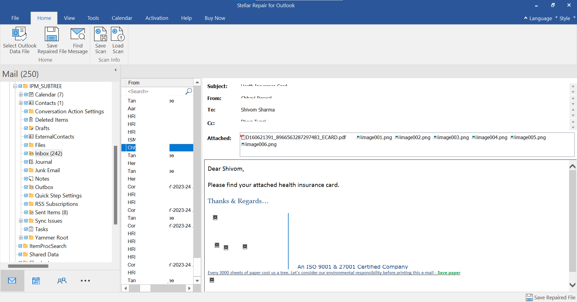 select the Save Repaired File option under Home